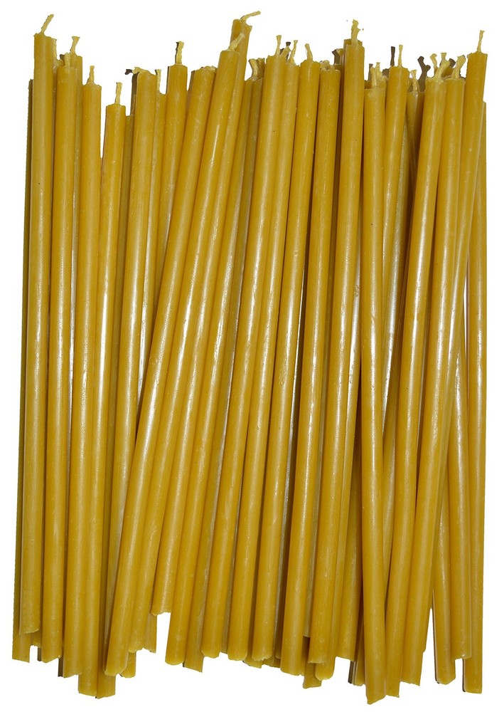 KESIS 20 Candles Made from Natural Wax (Length 6.7 inches, 20 Pack, Yellow
