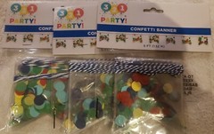 321 Party Confetti Banner 5 ft. Lot of 3