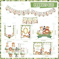 Wild One party Decorations, 150 Pcs Jungle Animal Party Supplies Decor for Boy
