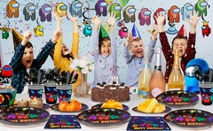 174 Pcs A-mong Us Birthday Decorations Banner Balloon Tablecloth Party Supplies