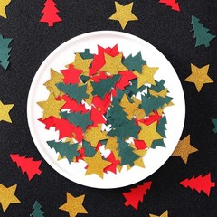 Red Green White Christmas Tree Star Holiday Table Glitter Confetti 300pcs
