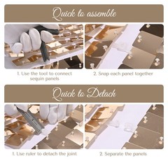 Instahibit Shimmer Wall Backdrop with Adjustable Stand Decor for Wedding Party