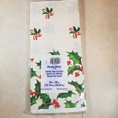 2 Table Covers Vintage Sealed Christmas Holly and Red Green Checked Tablecloths