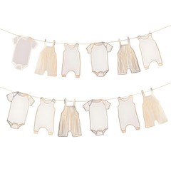 Neutral Baby Shower Bunting – 12Pcs Banner for New Baby Party Decor (Gold)