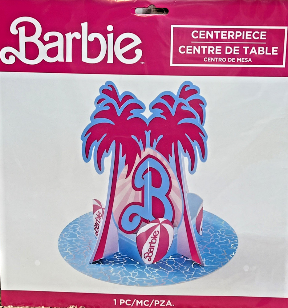 Barbie Centerpiece Table Decor Malibu Beach Party 10” Palm Trees Girls Birthday