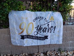 Happy 90th Birthday Banner Backdrop approx 44″ X 72″ Decoration