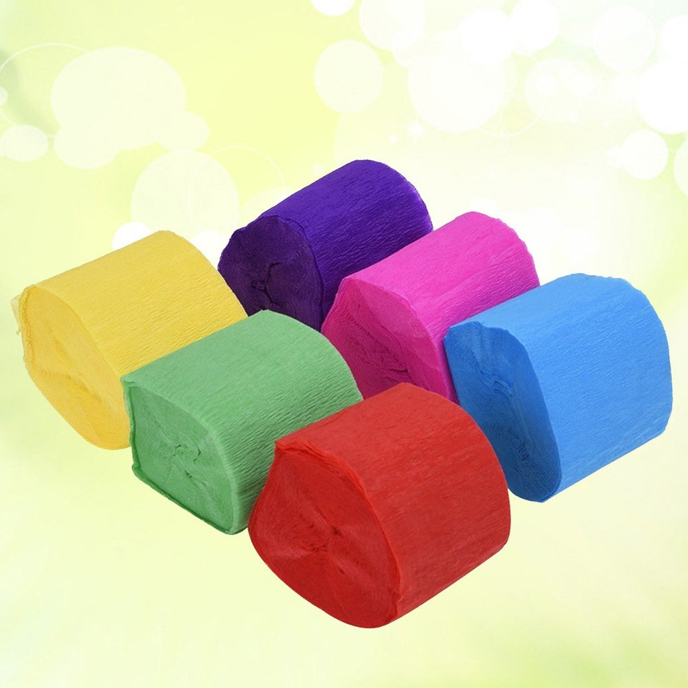 Wood Pulp Crepe Paper Roll Assorted Color for Festival Party Ceiling Decorations
