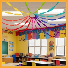 16 Rolls 528 Ft Rainbow Colorful Crepe Paper Streamers Classroom Party Decor