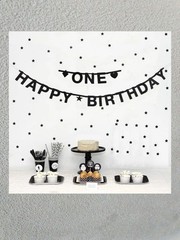 Personalised Banner Custom Letters Symbols Decoration DIY, Welcome Party (Black)