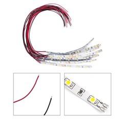 10pc Set Pre Wired White Strip 6Leds LED Light Self-Adhesive Flexible 12-18V
