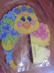 Honeycomb Easter Trio Chick Duck Bunny 5.5″ Vintage 1993 Paper Fantasies NOS