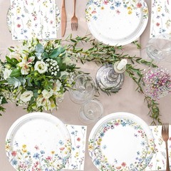 LINHAXM 168PCS Wildflower Party Decorations Spring Floral Baby Multicolor