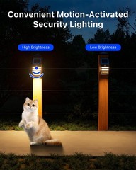4 Pack Solar Stainless Steel Fence Lights Outdoor Waterproof Motion Sensor Wa…