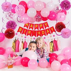 Hot Pink Birthday Party Decorations for Girls Womens
