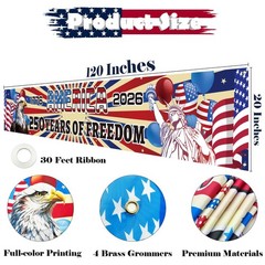 250th American Anniversary Large Banner 120″x20″ – USA 1776-2026 Patriotic La…