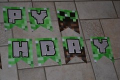 Minecraft Style Pixel Party Happy Birthday Banner Kit New Old Stock
