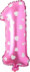 16″ Inch Single Pink with Heart Alphabet Letter Number Balloons Aluminum Hanging