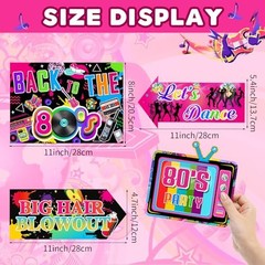 20 Pieces 80s Party Decorations Back to The 80s Neon Retro Sign for Adults