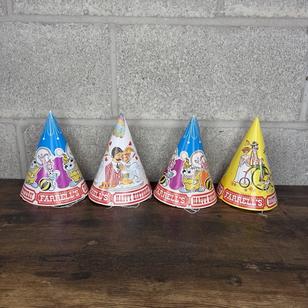 Farrells Ice Cream Parlor Kids Birthday Party Hat Vintage Zoo Party Hat 1970s