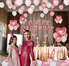 Rose Gold Happy Birthday Decorations for Women Pink Rose Gold Balloons Birthday