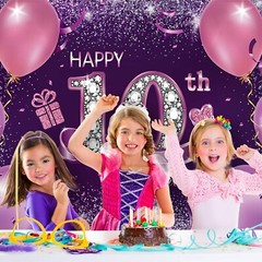 Durable Polyester 10th Birthday Banner – 72.8 x 43.3 Inch Chic Decor for Parties