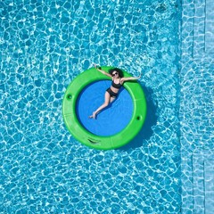 HUATEAN SunChill Float Ring for Adults Heavy Duty, 8ft Round Inflatable Water…