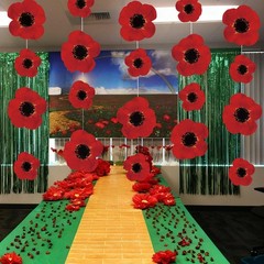 20 Pcs Wizard Themed Party Decorations Red Poppy Hanging Garlands, Red Poppy …