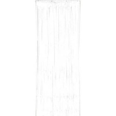 WHITE PLASTIC DOOR CURTAIN ~ Birthday Party Supplies Hanging Decoration Foil