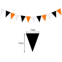 Orange Black White Halloween Pennant Halloween Triangle Flag Hanging Decoration