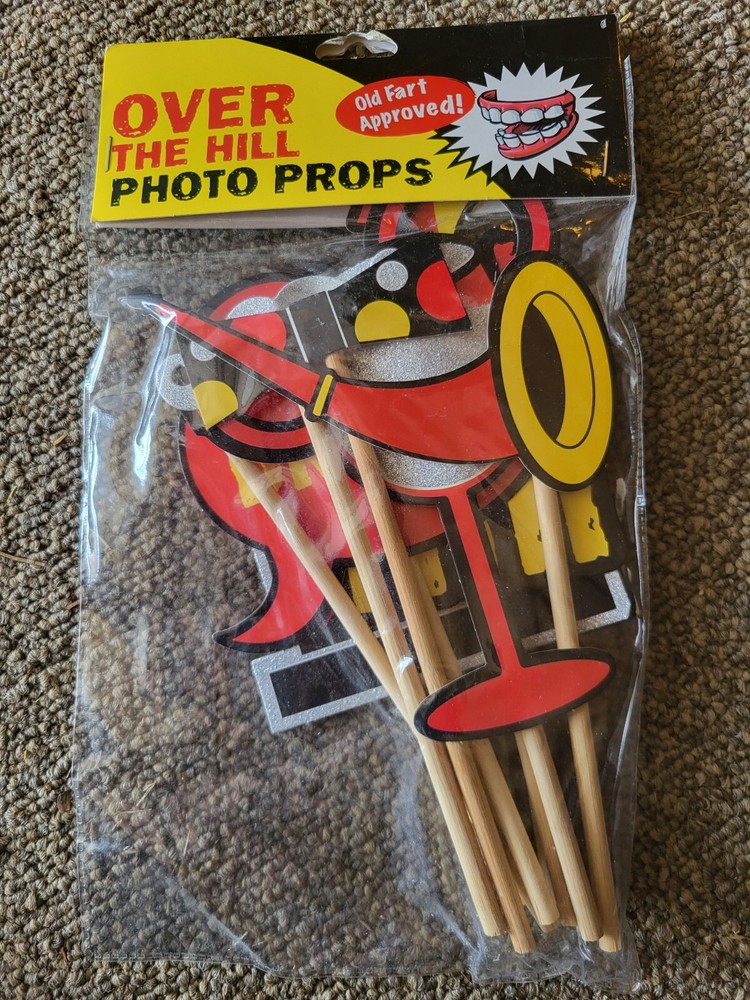 Over The Hill Photo Booth Fun Signs Props Birthday Party Decoration