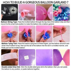 520PCS Metallic Balloon Garland Arch Kit with Chrome Blue Red Purple Silver a…