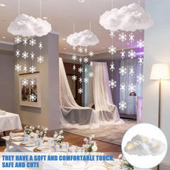 18 Pcs 3D Winter Cloud & Snowflake Hanging Decorations for Parties & Weddings