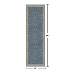 Blue Boho 2’6»x8′ Wide Hallway Runner Rug – 2’6″ x 8′ (Runner), Dusty
