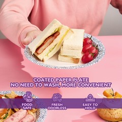 Disposable Paper Plates 8.5 Inch 300 Count, Soak Proof and Cut Resistant Heav…