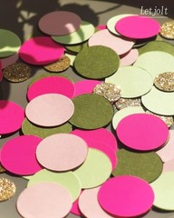 100 PCS Pink Confetti Glitter Table Decor Golden Green Circle Dots Scatter