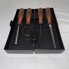 Pumpkin Jack-O-Lantern Carving Tools 4 Piece Metal & Plastic w Case Halloween