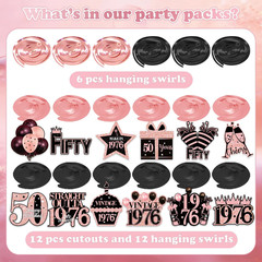 50th Birthday Decorations Hanging Swirls – 30Pcs Happy 50th Birthday Decor for W