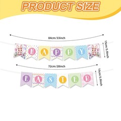 Easter Decorations Set, Happy Easter Banner, Hanging Swirls, Cake Toppers, Ho…