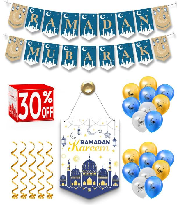 Ramadan decorations for home 2026 set ( ramadan wreath -2 Ramdan banner