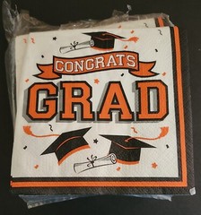 FREE 50 Orange Congratulations Graduation Party Beverage Napkins 2026 Any Year