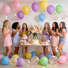 Pastel Balloons 12 Inch Macaron Pink Blue Green Purple Yellow Pastel Rainbow …