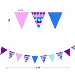 32Ft Video Games Party Decorations Purple Pink Blue Theme Fabric Banner Llama