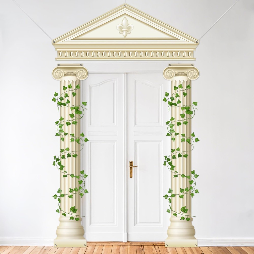 Large Greek Door Decorations Roman Columns Door Porch Banner Artificial Green…