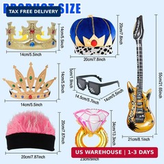 Bulk Opulent Photo Booth Props Set for Adult, Novelty Funny Hats and Glasses, Co