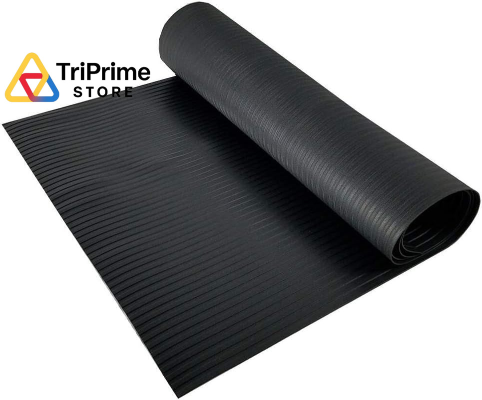 RESILIA Black Plastic Floor Runner – Embossed Wide Rib 15″ x 48″,