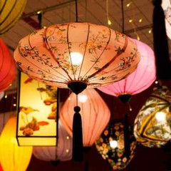 Retro Chinese Lantern Waterproof Outdoor Cloth Lantern Party Festival Decor