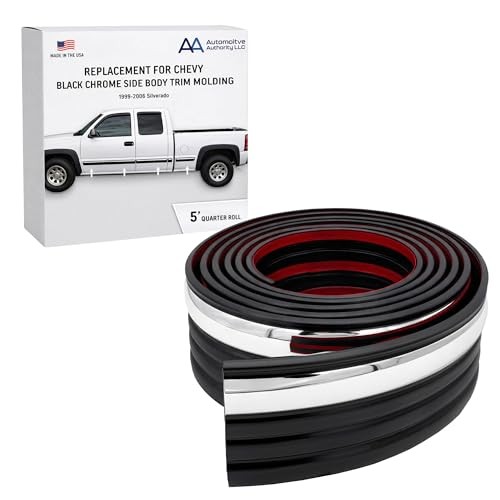 Black Chrome Side Body Trim Quarter Roll – 5 Ft Chrome/Black 3-7/8″ (99-06)