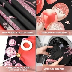 60th Rose Gold Birthday Party Background – Happy Birthday Rose Gold Balloons