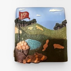 Collectible Golf-Themed Resin Tissue Box Cover DD Golf Course Decor