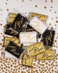 70th Birthday Miniatures Candy Bar Wrapper, (Set of 60) CANDY NOT INCLUDED